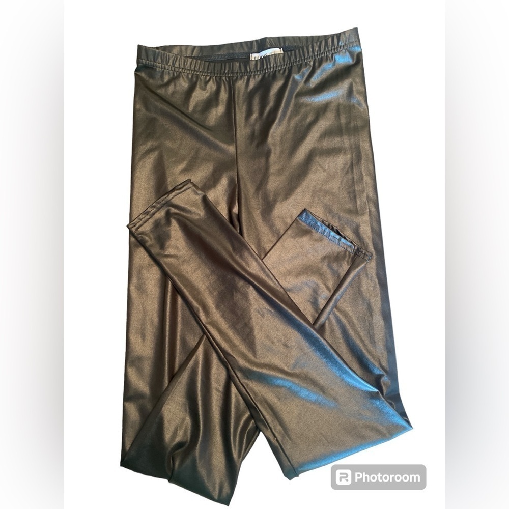 Ladies Femme Lux faux leather leggings in black